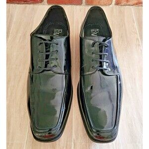 RW by Robert Wayne Men's Shoes Size 9D Black Shiny Oxford Dress Lace-Up Dirk